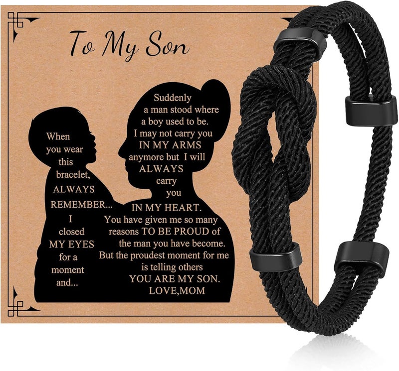 TempBeau Store Love Knot Bracelet Gift for Men - Braided Cord Rope Bracelets for Men,String Bracelet with Infinity Knot Anniversary Birthday Gifts - Image 1